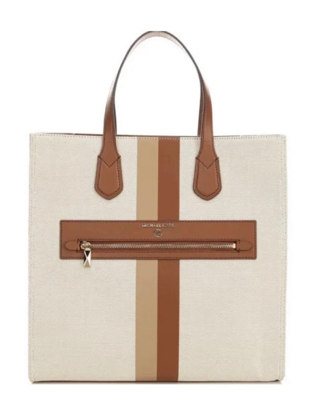 Michael Kors, the Kempner Large North South Two-Tone Canvas Tote Bag features: